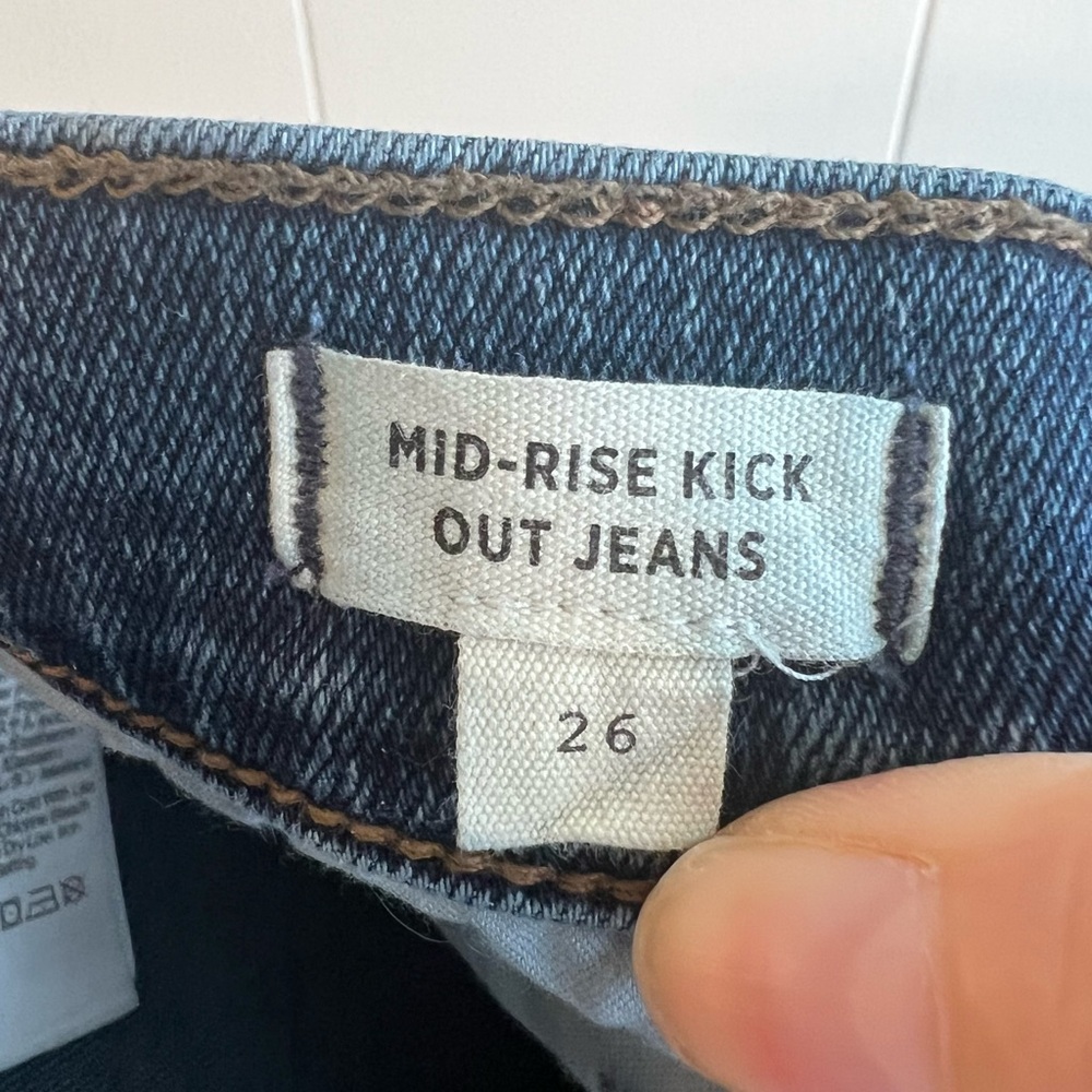 Madewell Mid Rise Kick Out Jeans Medium Blue Wash Size 26 Contemporary Capsule - Picture 4 of 5